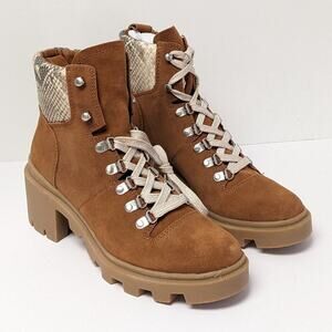 Dolce Vita Rubi Lace-up Combat Boots, Brown Suede, Women's 8.5 M